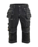 Blaklader 1991 X1900 muške radne hlače 3/4 Denim Stretch – Crna