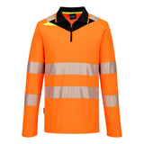 Portwest DX419 DX4 Reflektirajuća polo majica dugih rukava s patentnim zatvaračem – Narančasta/Crna