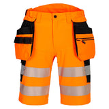 Portwest DX446 DX4 Reflektirajuće kratke radne hlače s visećim džepovima – Narančasta/Crna