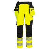 Portwest DX454 DX4 Reflektirajuće radne hlače Craft s odvojivim visećim džepovima – Žuta/Crna