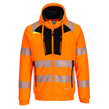 Portwest DX484 DX4 Reflektirajuća majica s kapuljačom i patentnim zatvaračem – Narančasta/Crna